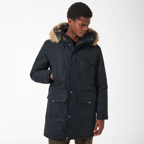 Barbour Ripley Waterproof Parka Jacket — Classic Black