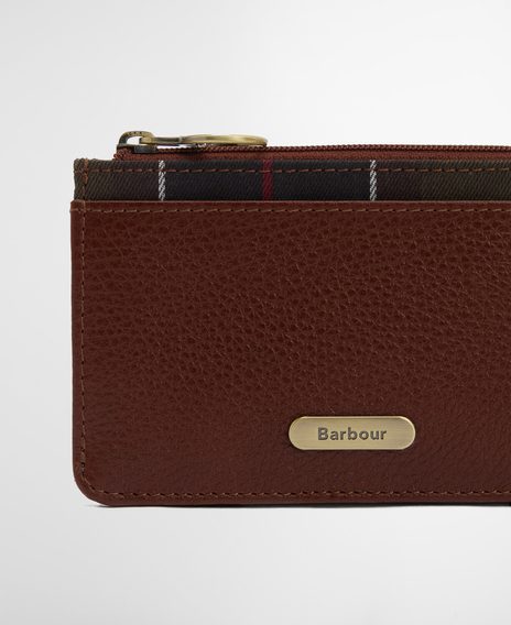 Barbour Alder Leather Card Holder — Brown