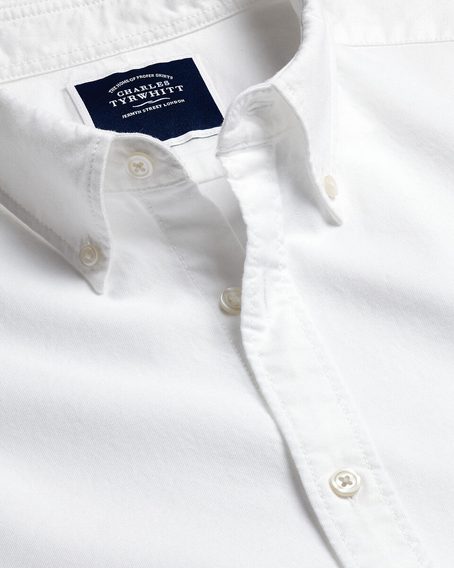 Charles Tyrwhitt Button-Down Collar Stretch Oxford Shirt — White