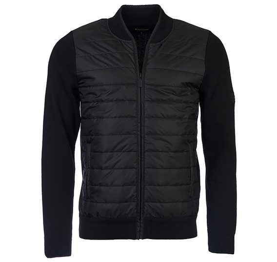 Barbour Carn Baffle Zip Through Jumper — Black