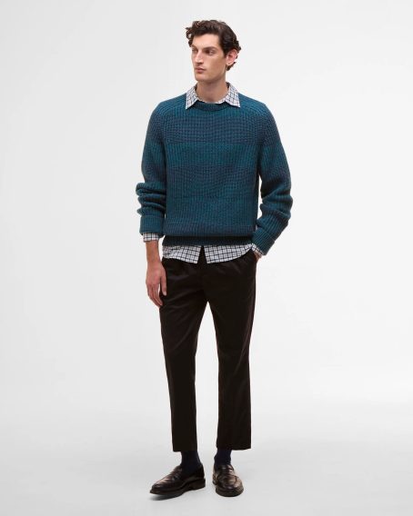 Barbour loves Paul Smith — Saddle Crew Neck Jumper Rosette Blue