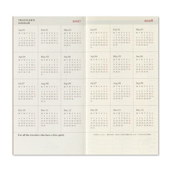Traveler's 2027 Diary — Weekly Vertical