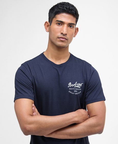 Barbour Script Graphic T-Shirt — Navy