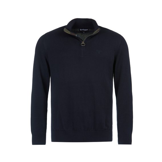 Barbour Pima Cotton Half Zip Sweater — Navy