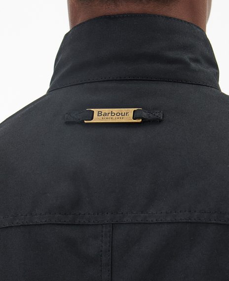 Barbour Ogston viaszolt pamut kabát — Black