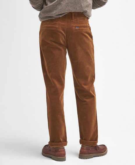 Barbour Stretch Cord Tailored Trousers — Dark Honey