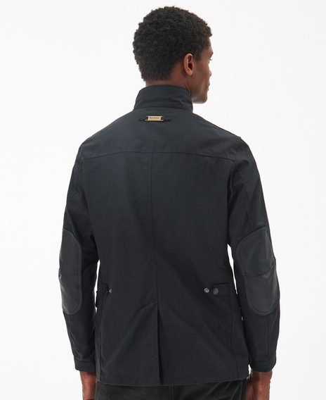 Barbour Ogston viaszolt pamut kabát — Black