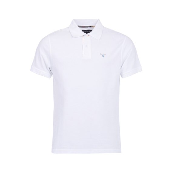 Barbour Tartan Pique Polo Shirt — White/Dress