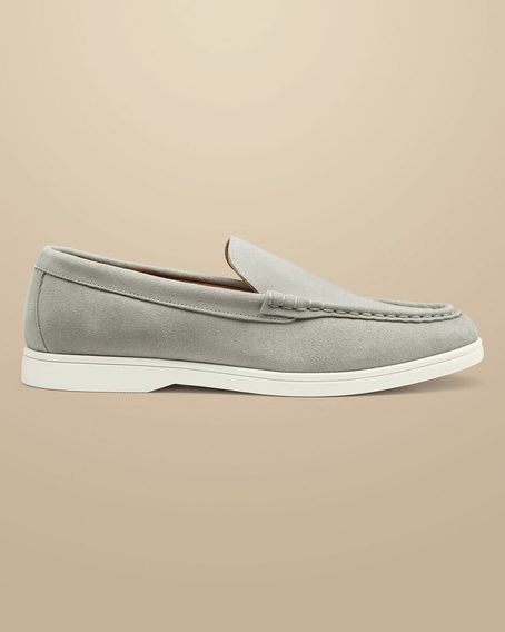 Charles Tyrwhitt Slip-On Suede Loafers — Light Grey