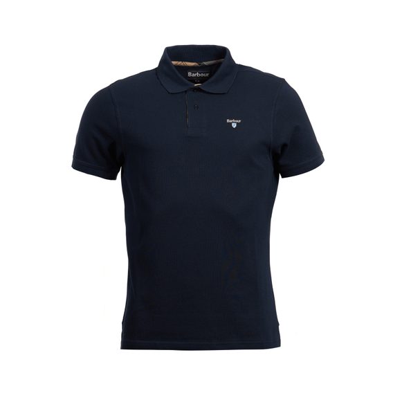 Barbour Tartan Pique Polo Shirt — New Navy