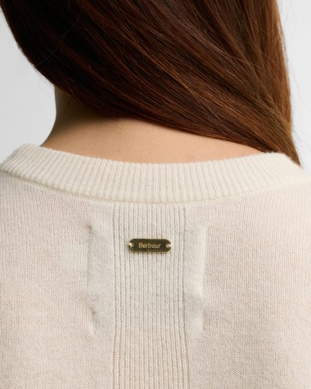 Barbour Penwood Cashmere Knitted Jumper — Cream