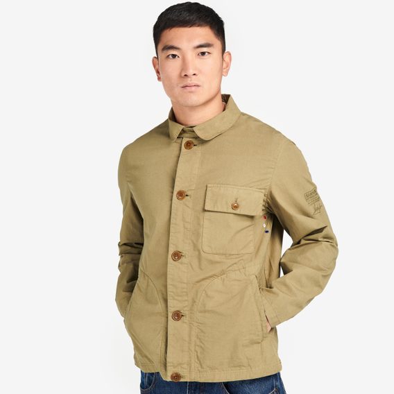 Strapabíró pamut kabát Barbour International McQueen Terrance Chore — Olive