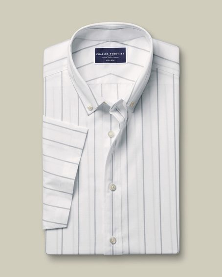 Charles Tyrwhitt Non-Iron Stretch Poplin Slub Shirt — White