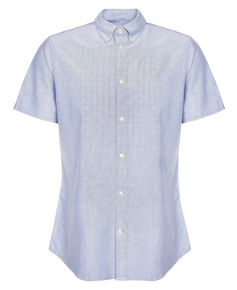 Barbour Oxford Short Sleeve Tailored Shirt — Dark Denim