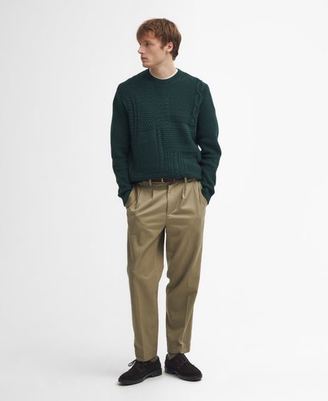Barbour Casey Cable-Knit Crew Neck Jumper — Seaweed