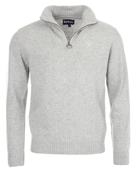 Barbour Essential Lambswool Half Zip Sweater — Grey