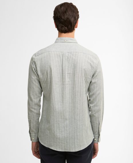 Barbour Nelson Striped Long-Sleeved Tailored Shirt — Bleached Olive