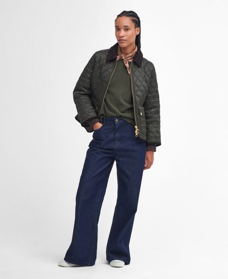 Barbour Beadnell Fitted Quilted Jacket — Sage