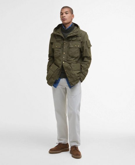 Barbour × TO KI TO Mezei Utility Alkalmi Dzseki — Sötétzöld