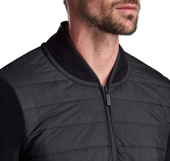 Barbour Carn Baffle Zip Through Jumper — Black
