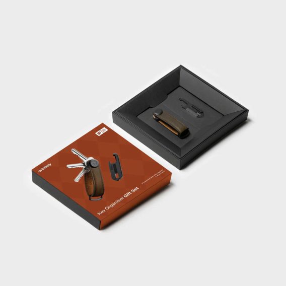 Orbitkey Key Organiser Crazy Horse + Multitool V2 Set — Oak Brown