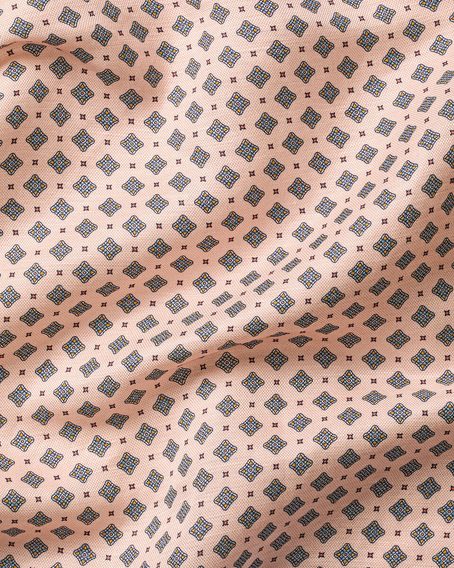Charles Tyrwhitt Linen/Silk Geo Print Pocket Square — Pink