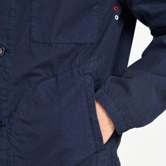 Strapabíró pamut kabát Barbour International McQueen Terrance Chore — Navy