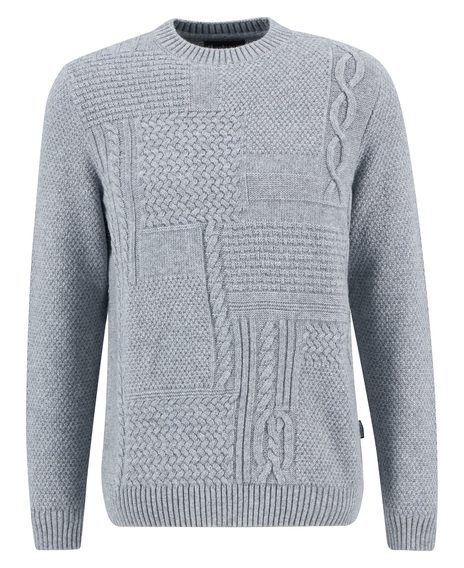 Barbour Casey Cable-Knit Crew Neck Jumper — Light Grey