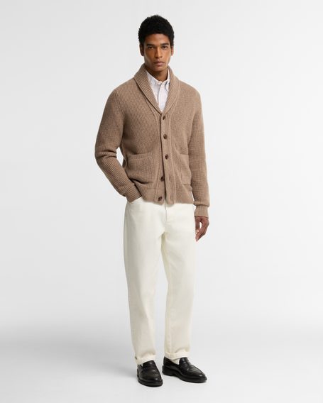 Barbour Hartland Shawl Neck Cardigan — Stone