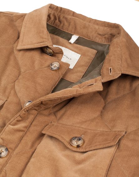 Brooksfield Quilted Corduroy Jacket — Camel