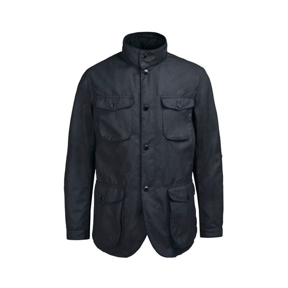 Barbour Ogston viaszolt pamut kabát — Black