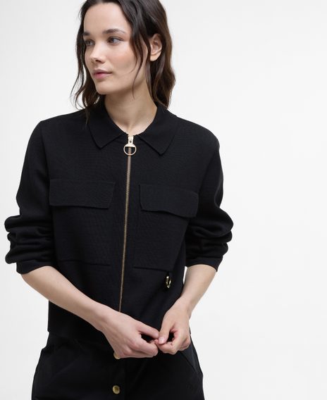 Barbour Alma Knitted Jacket — Black