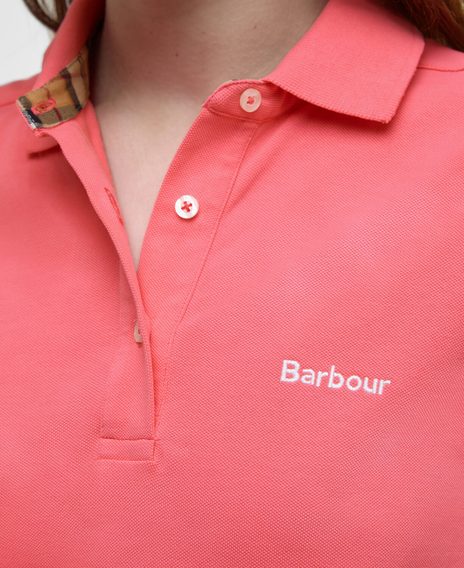 Barbour Bowford Sleeveless Polo Top — Pink Punch