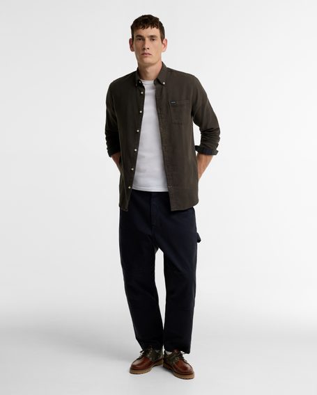 Barbour Buckley Tailored Herringbone Shirt — Sage