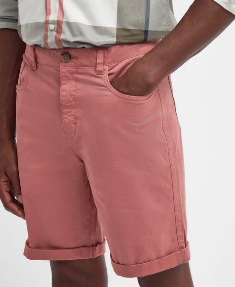 Barbour Overdyed Twill Shorts — Pink Clay