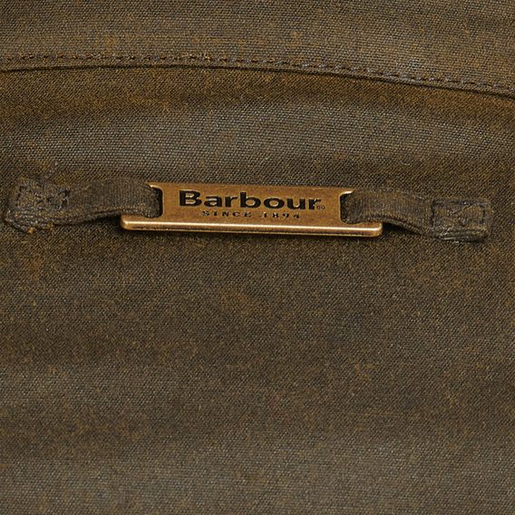 Barbour Ogston viaszolt pamut kabát— Olive