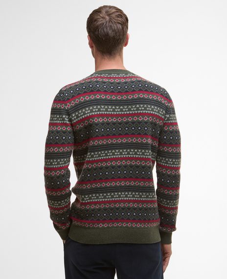 Barbour Easdale Fair Isle Sweater — Khaki