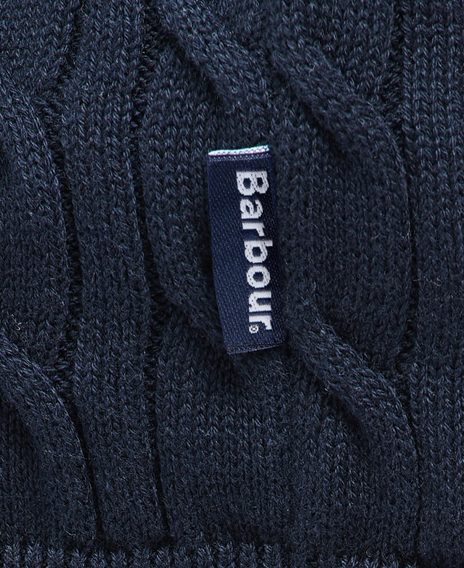 Barbour Cable Knit Half Zip Jumper — Navy