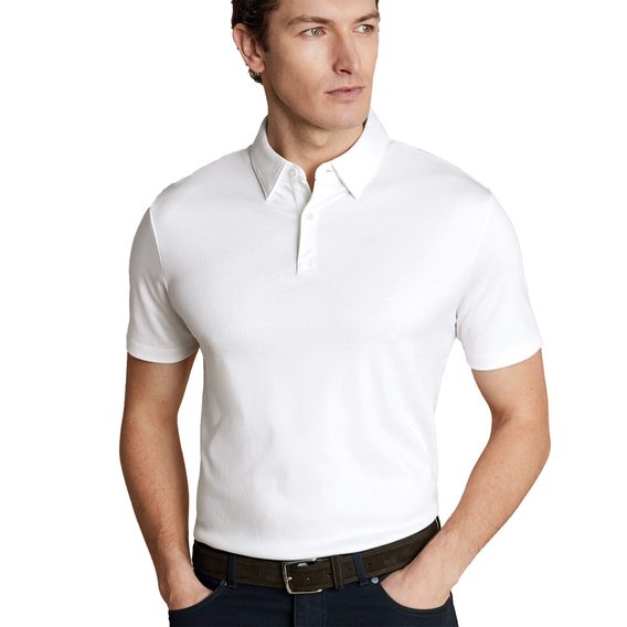 Charles Tyrwhitt Smart Jersey Polo — White