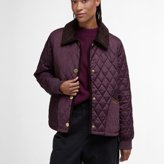 Barbour Marla Quilted Jacket — Black Cherry