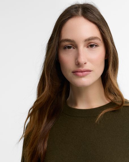 Barbour Penwood Cashmere Knitted Jumper — Olive
