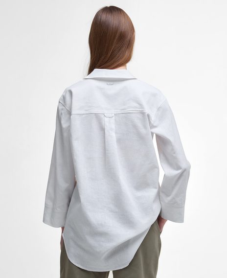 Barbour Cecile Relaxed Tunic Shirt — White