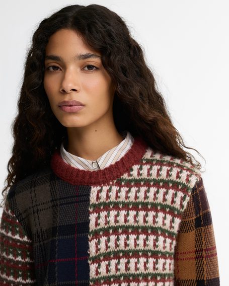 Barbour Ashfort Patchwork Crew Neck Jumper
