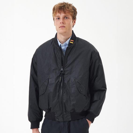 Barbour JBS Wax Flight Jacket — Classic Black