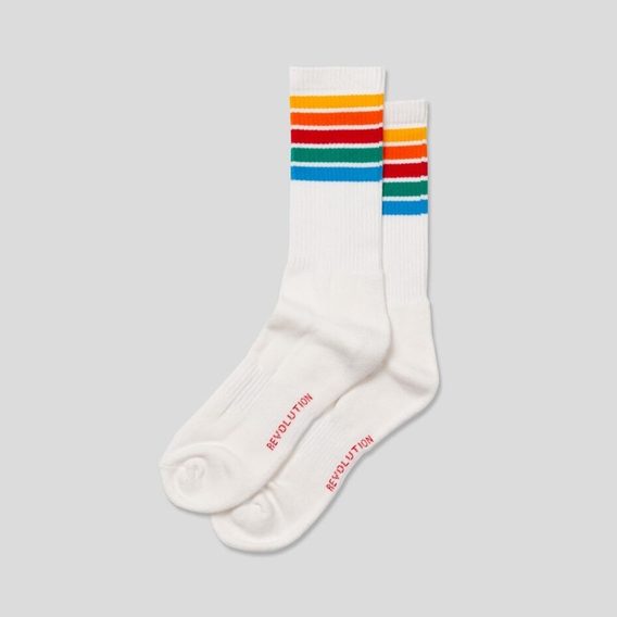 Revolution Jaquard Crew Socks — White