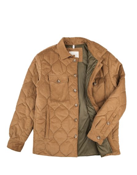 Brooksfield Quilted Corduroy Jacket — Camel