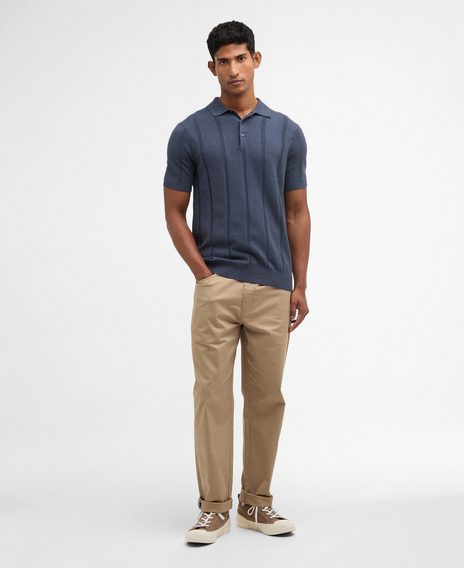 Barbour Wellburn Knitted Polo Shirt — Navy