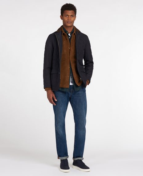 Barbour Quilted Lutz steppelt kabát — Navy