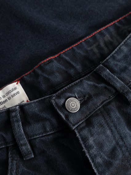 KnowledgeCotton Apparel Tapered Denim Jeans REBORN™ — Black