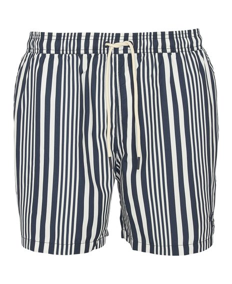 Barbour Decklam Striped Swim Shorts — Classic Navy